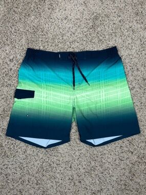 Rokka & Rolla Swim Trunks Mens 2XL Green Vapor UPF 50+ 4‎ Way Stretch Quick Dry